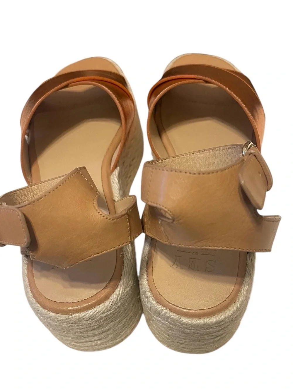 Seychelles SEY Anthropologie Metallic Orange Espadrille Wedge Sandal sz 9 NIB